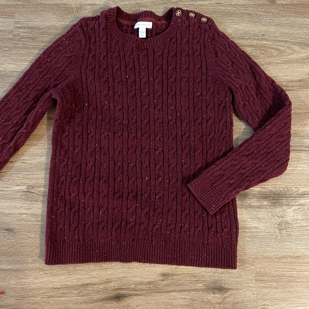 Charter Club Maroon Cable Knit Sweater